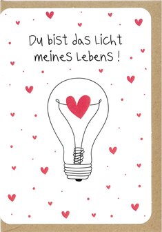 Gr&uuml;sskarte Liebe Du bist das Licht meines Lebens